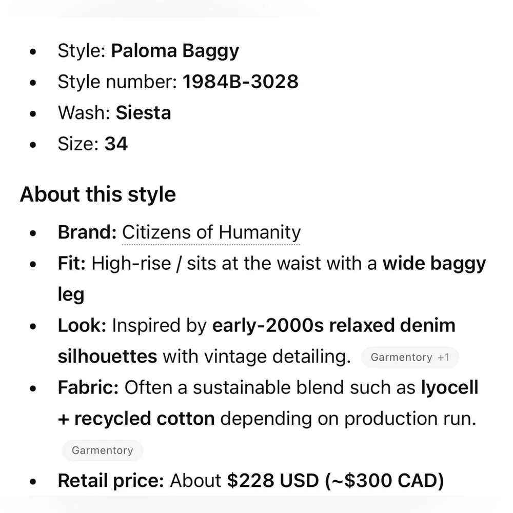 Citizens Of Humanity Paloma Baggy Jeans in Siesta Light Blue - Picture 3 of 4